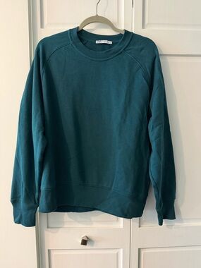 ZARA Teal Oversized Crewneck Fleece Sweatshirt - Size M
